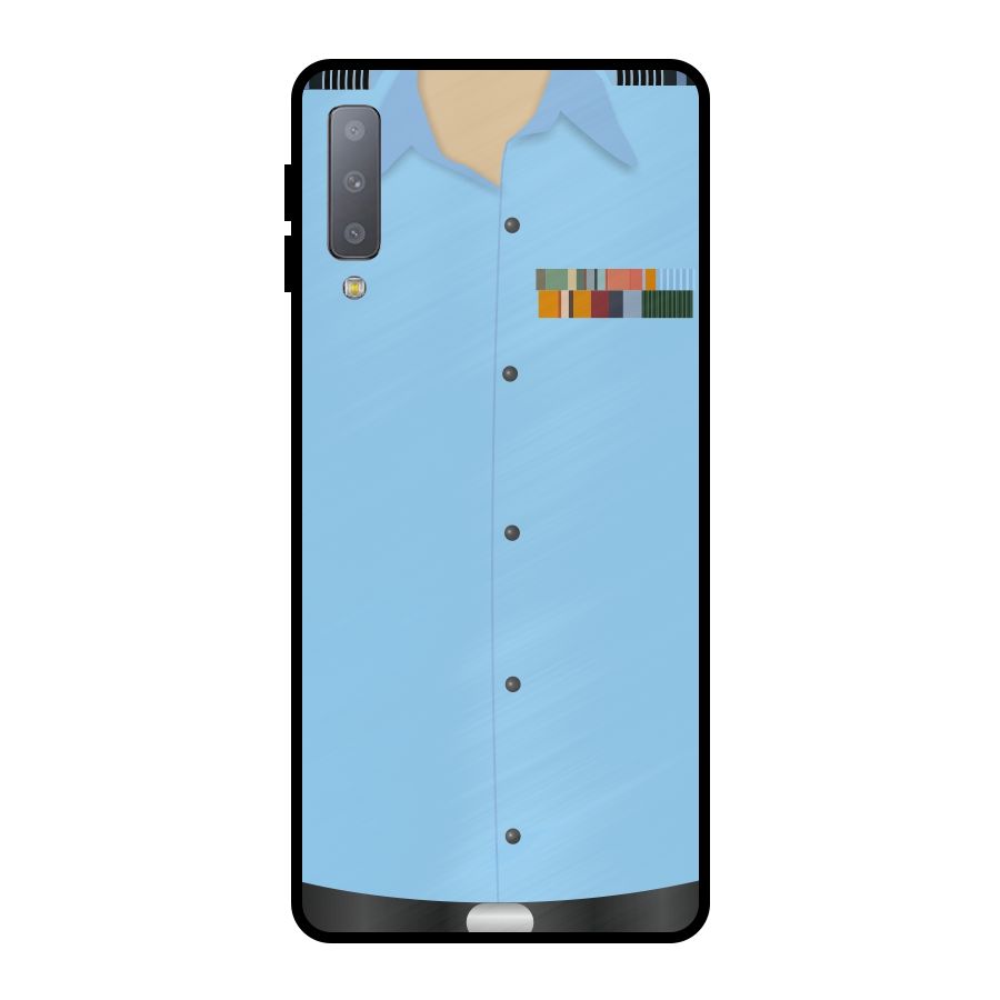 Air Force Uniform Metal Back Case for Galaxy A7 (2018)
