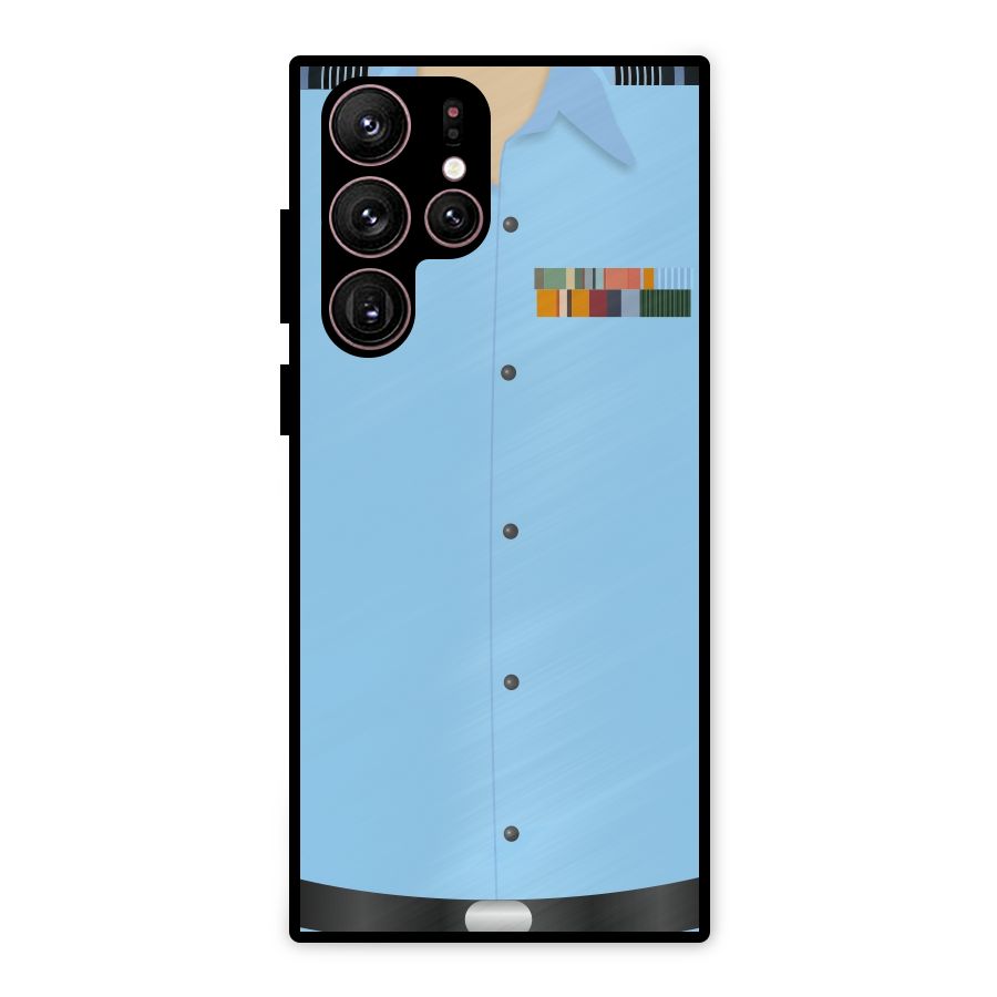 Air Force Uniform Metal Back Case for Galaxy S22 Ultra 5G