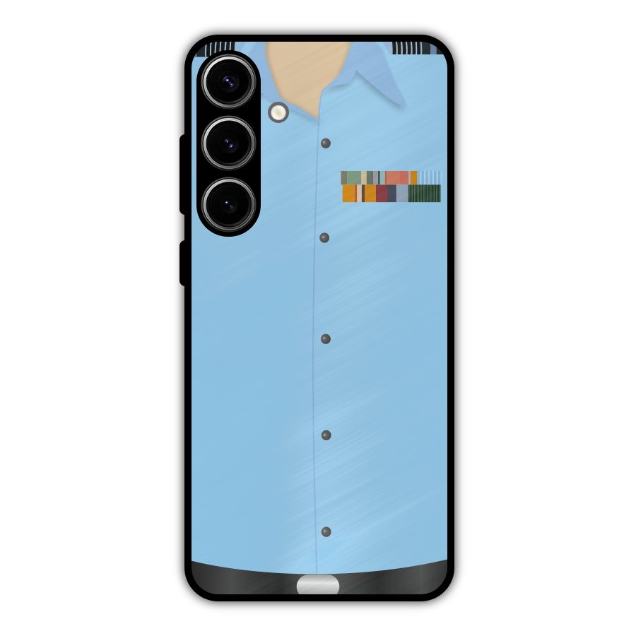 Air Force Uniform Metal Back Case for Galaxy S24 Plus
