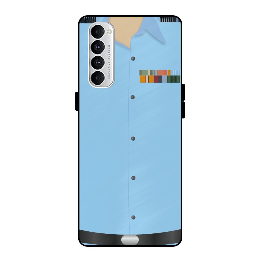Air Force Uniform Metal Back Case for Oppo Reno4 Pro