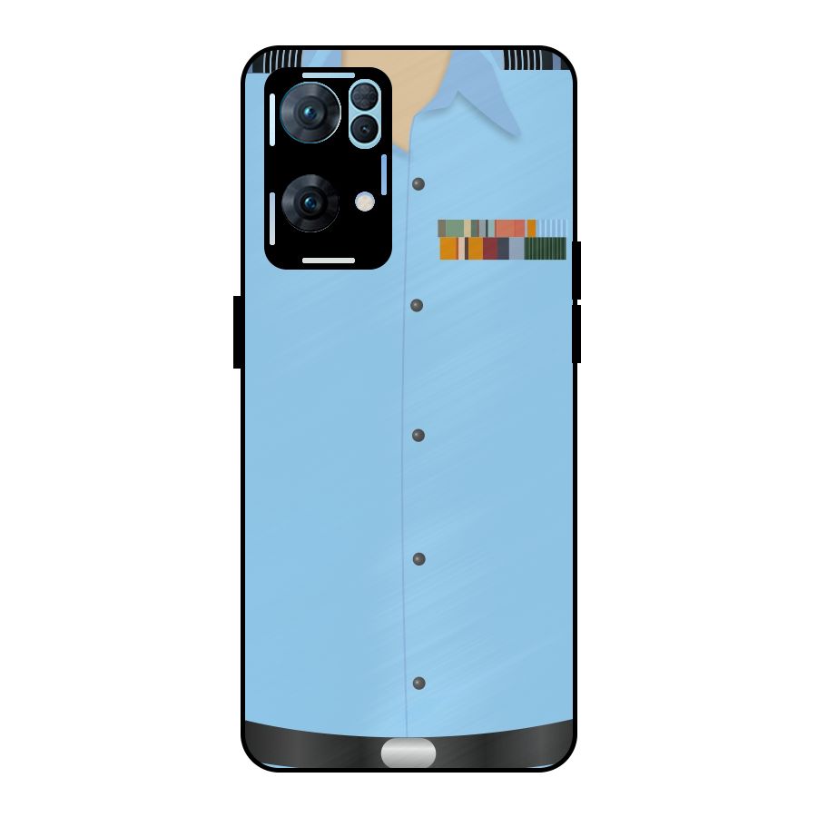 Air Force Uniform Metal Back Case for Oppo Reno7 Pro 5G