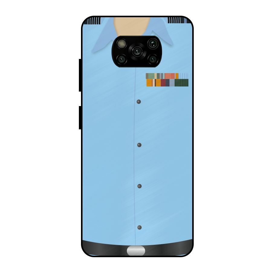Air Force Uniform Metal Back Case for Poco X3