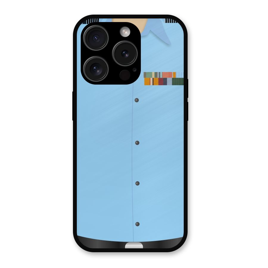 Air Force Uniform Metal Back Case for iPhone 15 Pro