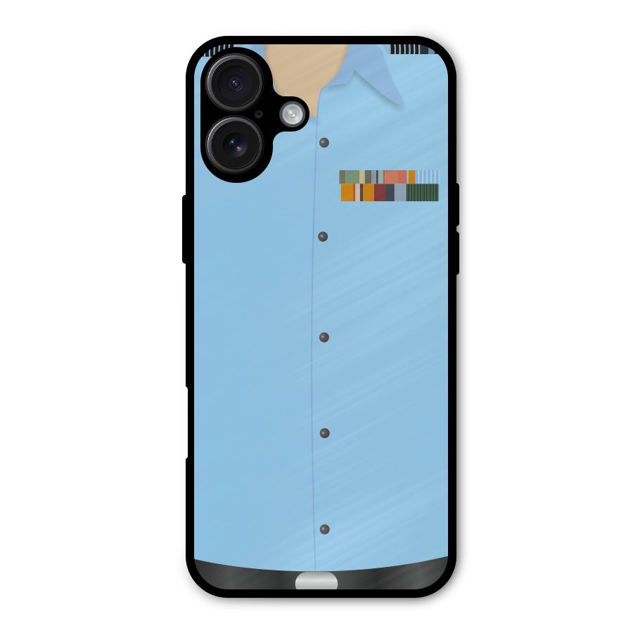 Air Force Uniform Metal Back Case for iPhone 16 Plus