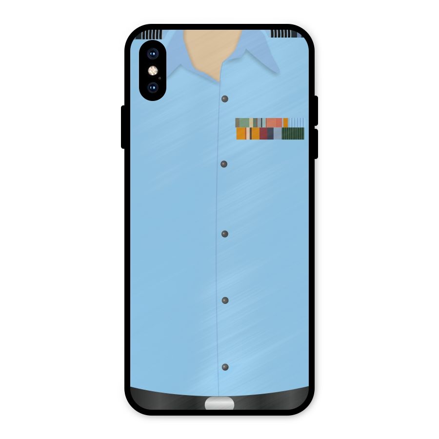 Air Force Uniform Metal Back Case for iPhone XS Max