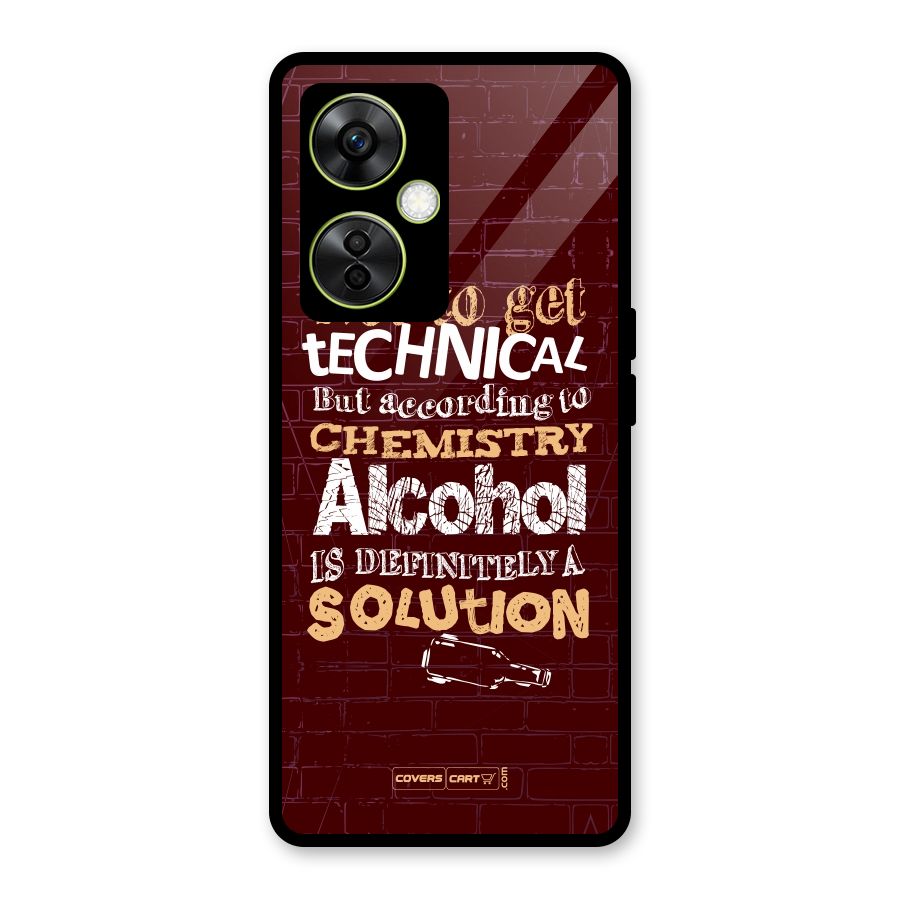 Alcohol is Definitely a Solution Glass Back Case for OnePlus Nord CE 3 Lite