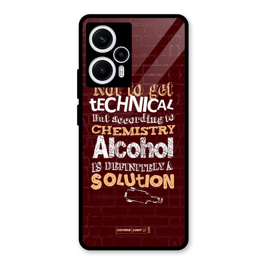 Alcohol is Definitely a Solution Glass Back Case for Poco F5