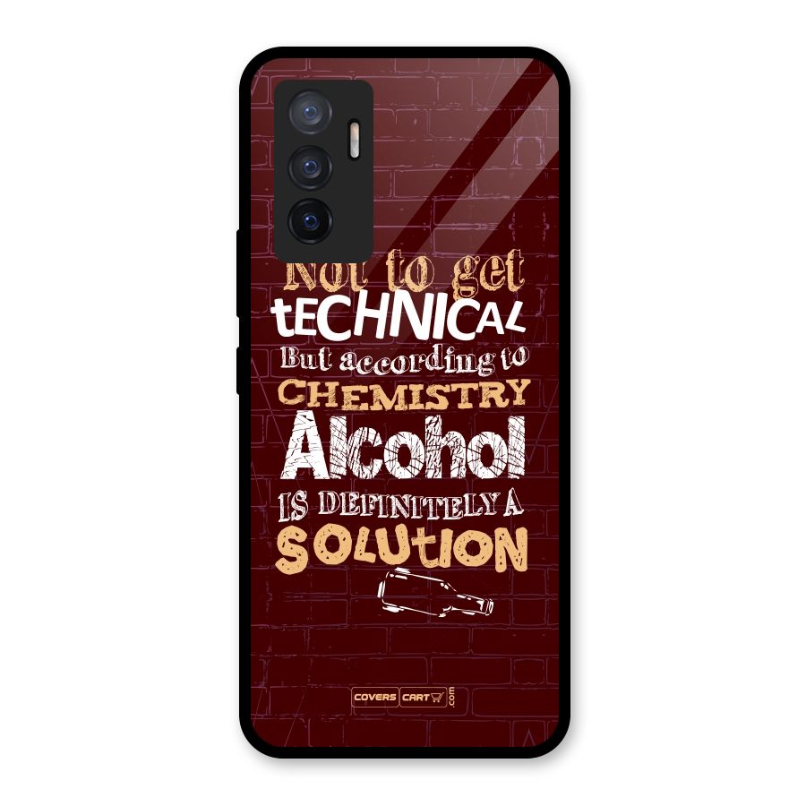 Alcohol is Definitely a Solution Glass Back Case for Vivo V23e