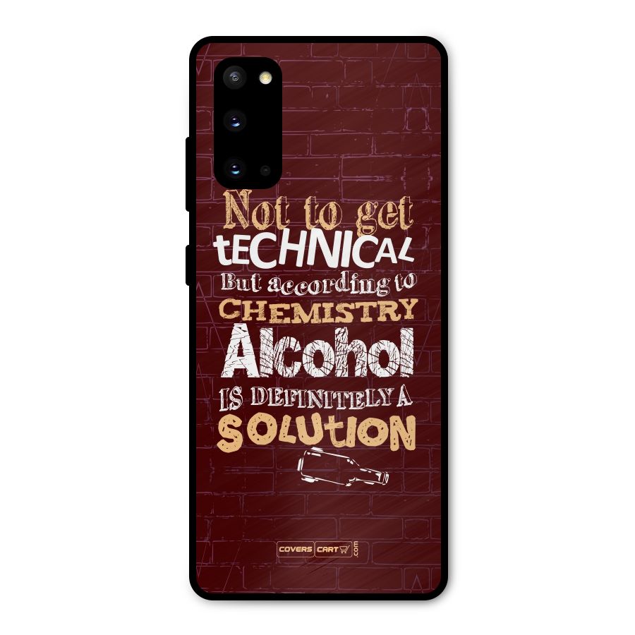Alcohol is Definitely a Solution Metal Back Case for Galaxy S20