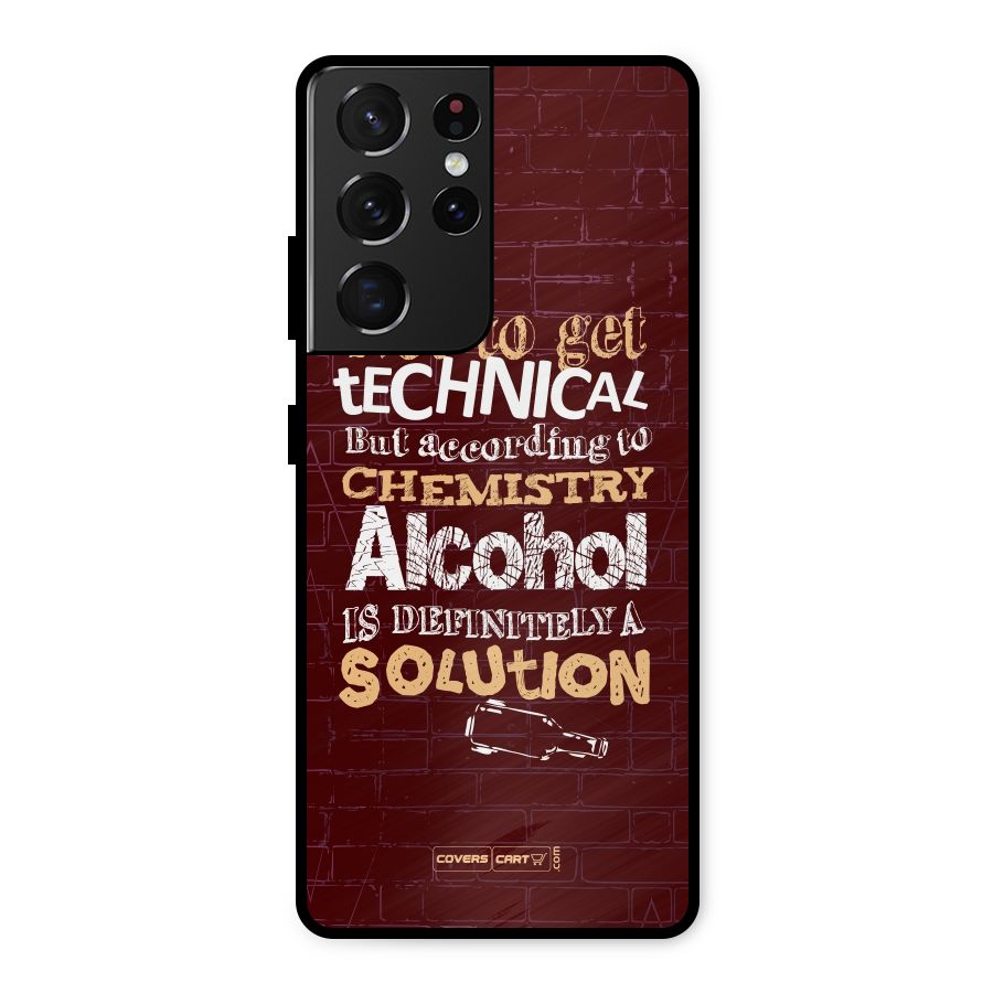 Alcohol is Definitely a Solution Metal Back Case for Galaxy S21 Ultra 5G