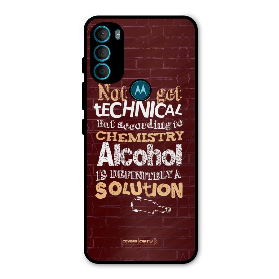Alcohol is Definitely a Solution Metal Back Case for Moto G71 5G