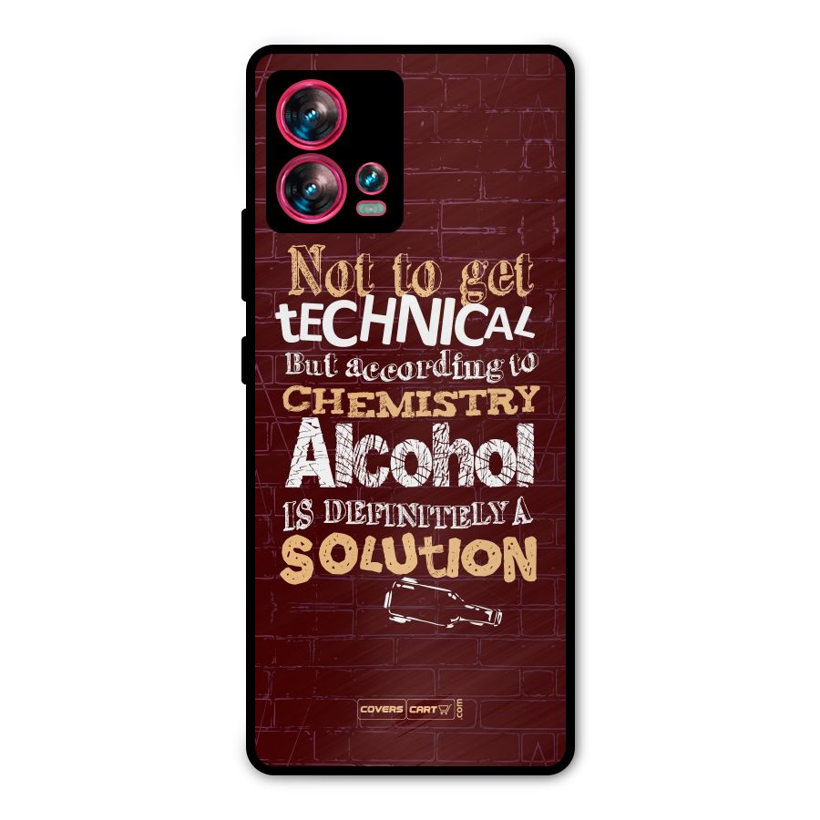 Alcohol is Definitely a Solution Metal Back Case for Motorola Edge 30 Fusion