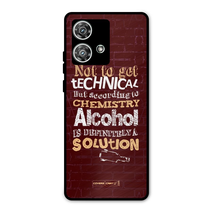 Alcohol is Definitely a Solution Metal Back Case for Motorola Edge 40 Neo