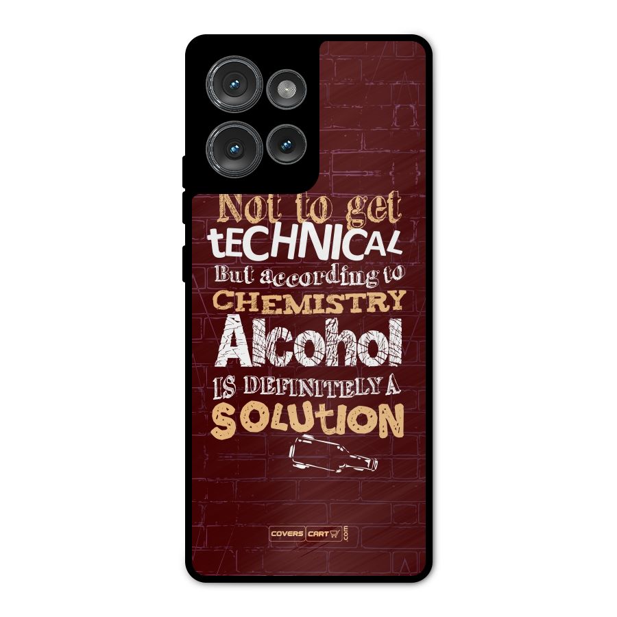 Alcohol is Definitely a Solution Metal Back Case for Motorola Edge 50