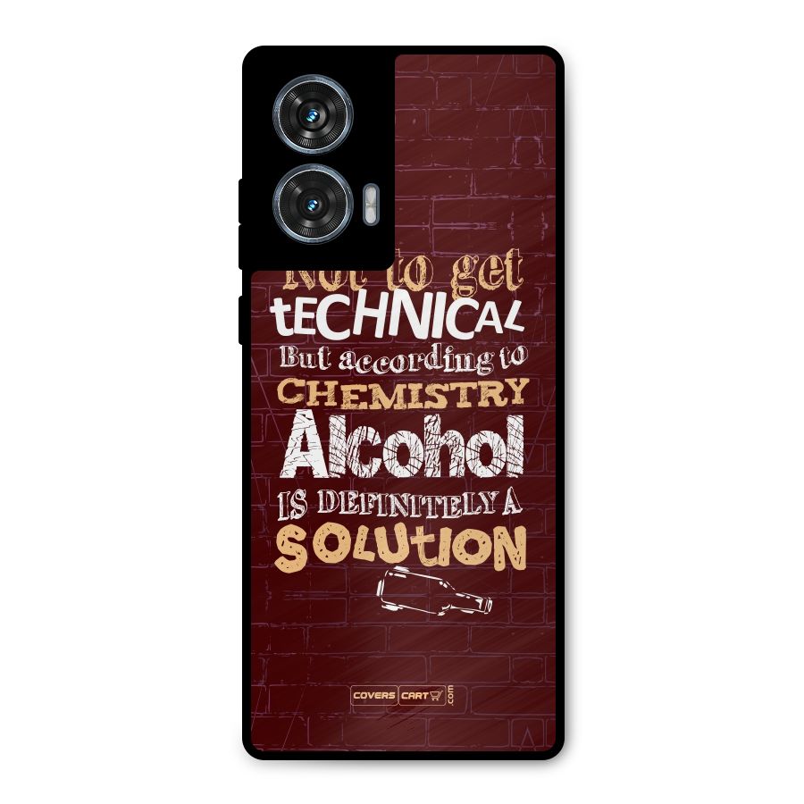 Alcohol is Definitely a Solution Metal Back Case for Motorola Edge 50 Fusion