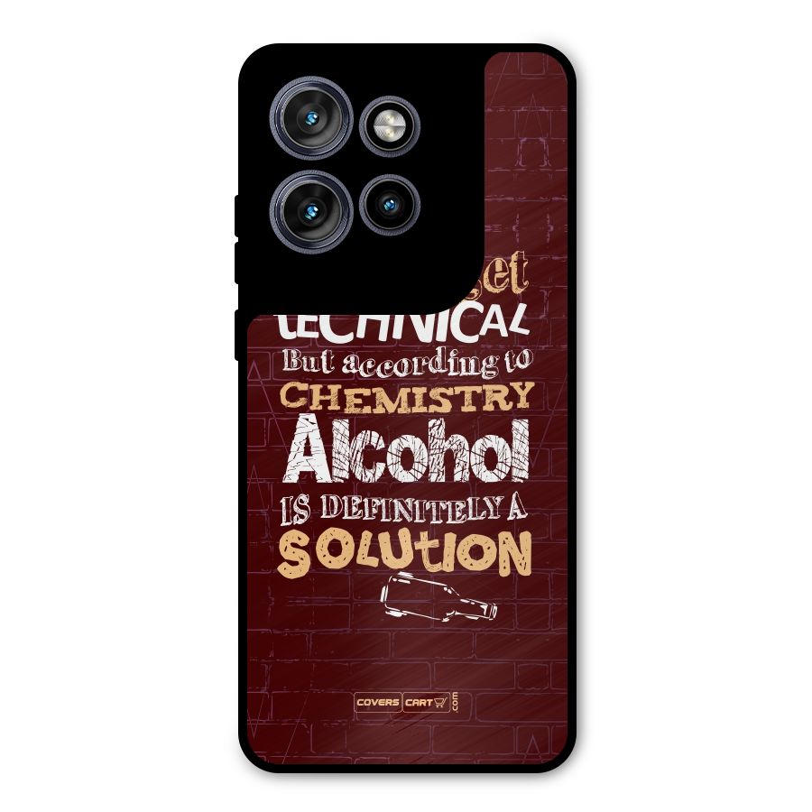 Alcohol is Definitely a Solution Metal Back Case for Motorola Edge 50 Neo