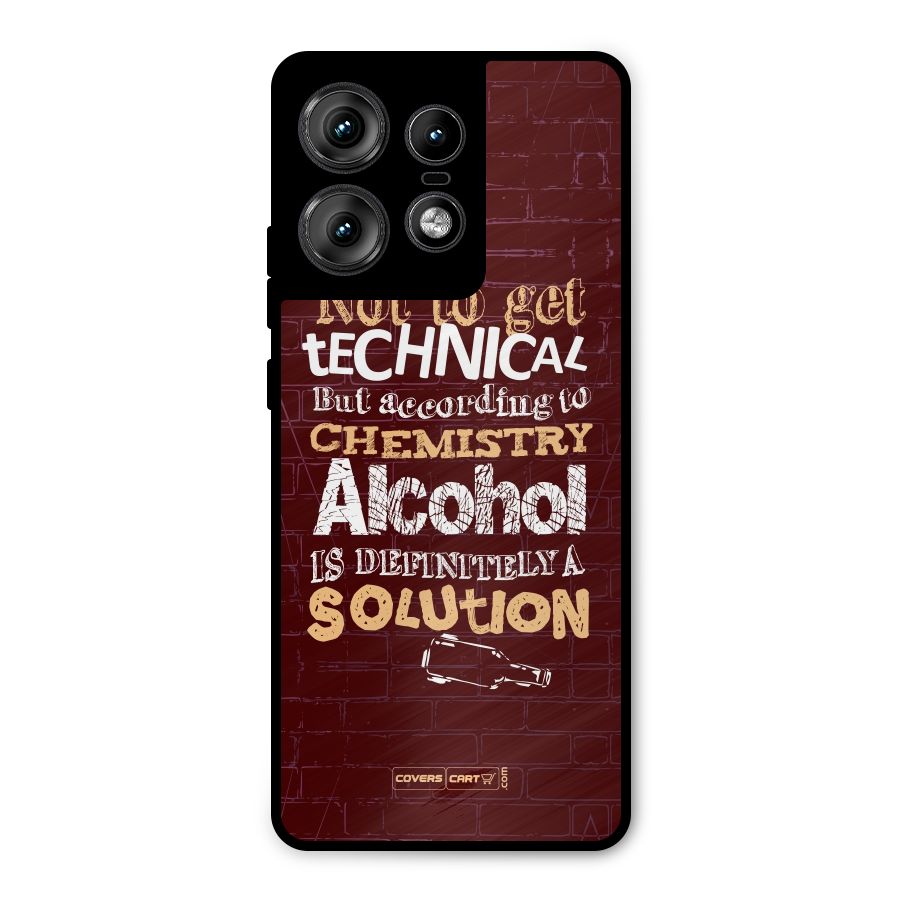 Alcohol is Definitely a Solution Metal Back Case for Motorola Edge 50 Pro