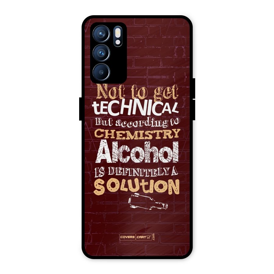 Alcohol is Definitely a Solution Metal Back Case for Oppo Reno6 5G