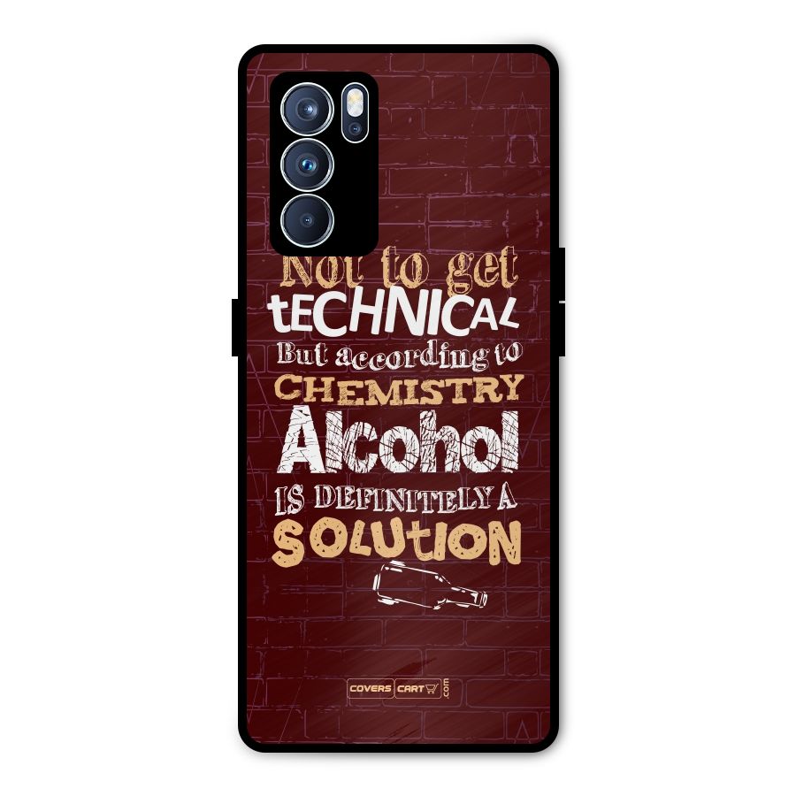 Alcohol is Definitely a Solution Metal Back Case for Oppo Reno6 Pro 5G