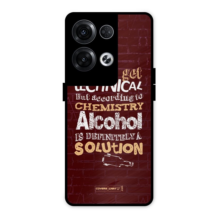 Alcohol is Definitely a Solution Metal Back Case for Oppo Reno8 Pro 5G