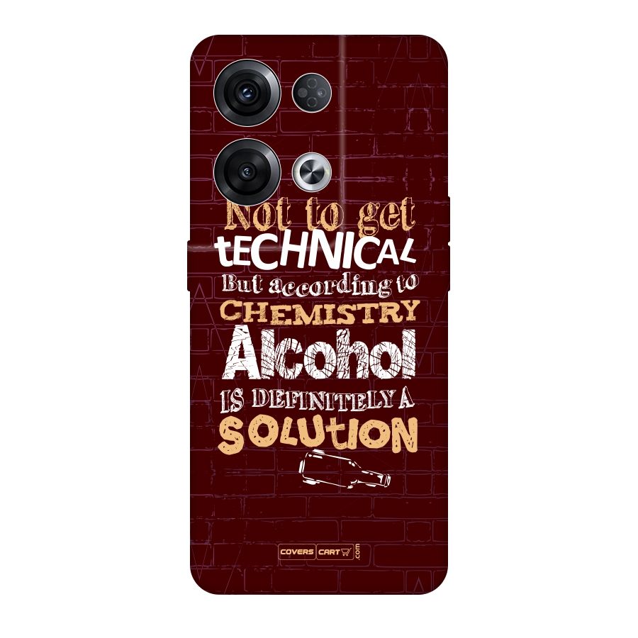 Alcohol is Definitely a Solution Original Polycarbonate Back Case for Oppo Reno8 Pro 5G