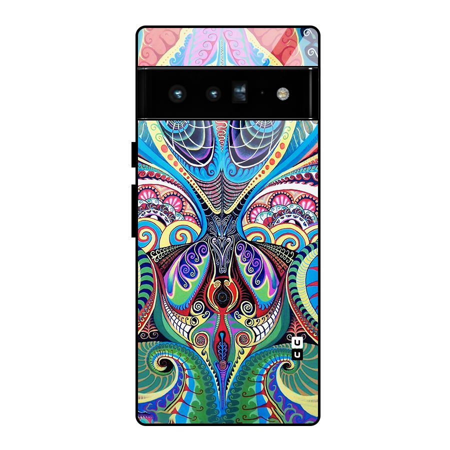 Alien Psychedelic Art Glass Back Case for Google Pixel 6 Pro