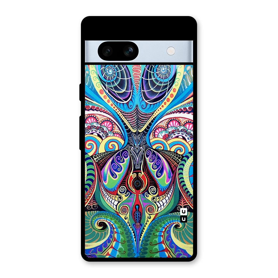 Alien Psychedelic Art Glass Back Case for Google Pixel 7a