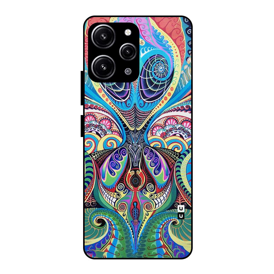 Alien Psychedelic Art Glass Back Case for Redmi 12 4G