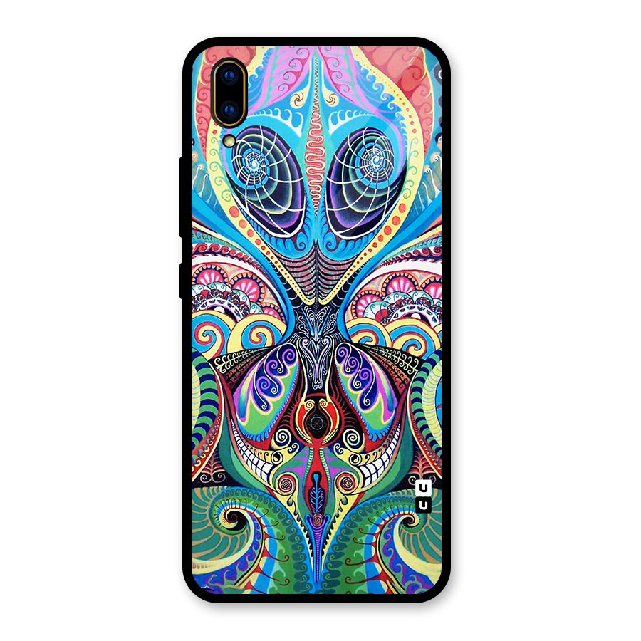 Alien Psychedelic Art Glass Back Case for Vivo V11 Pro