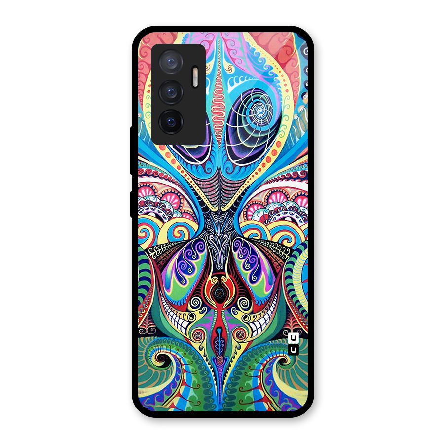 Alien Psychedelic Art Glass Back Case for Vivo V23e