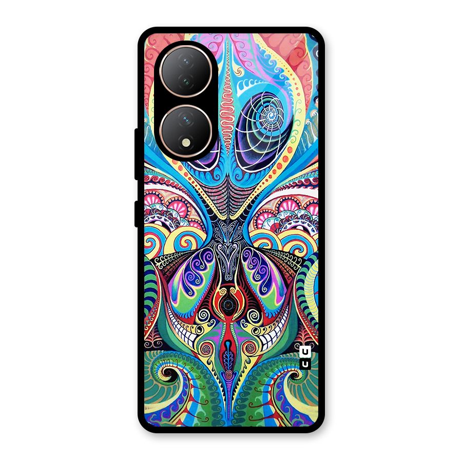 Alien Psychedelic Art Glass Back Case for Vivo Y100A
