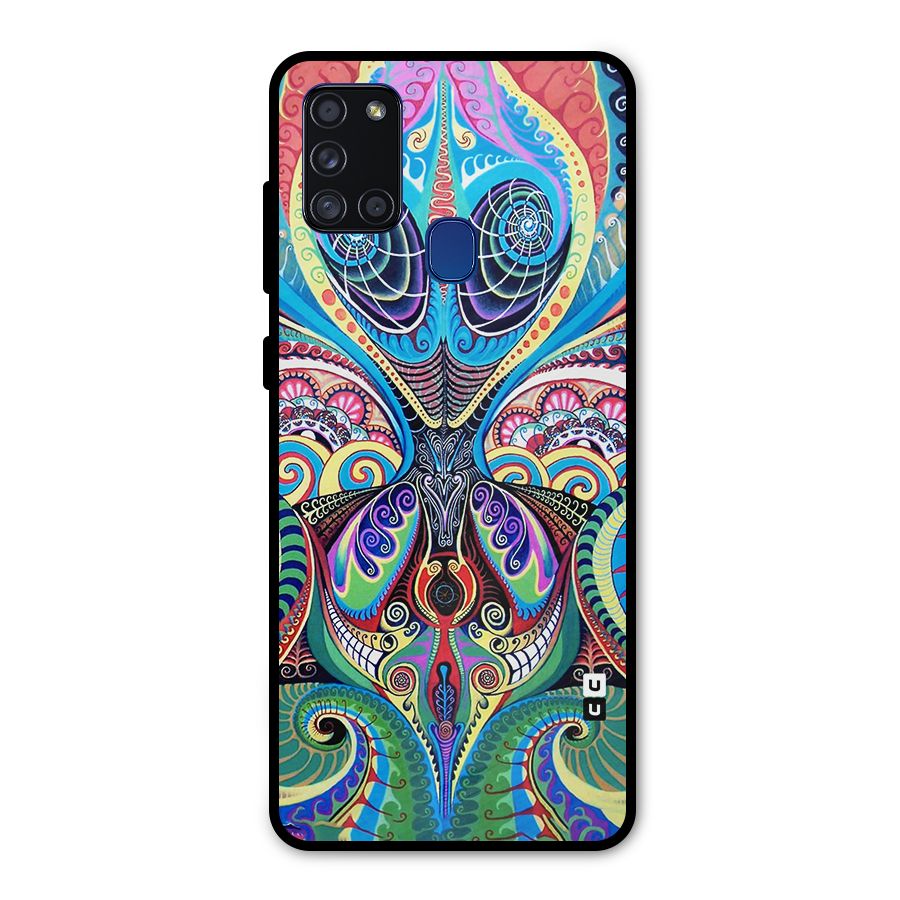 Alien Psychedelic Art Metal Back Case for Galaxy A21s