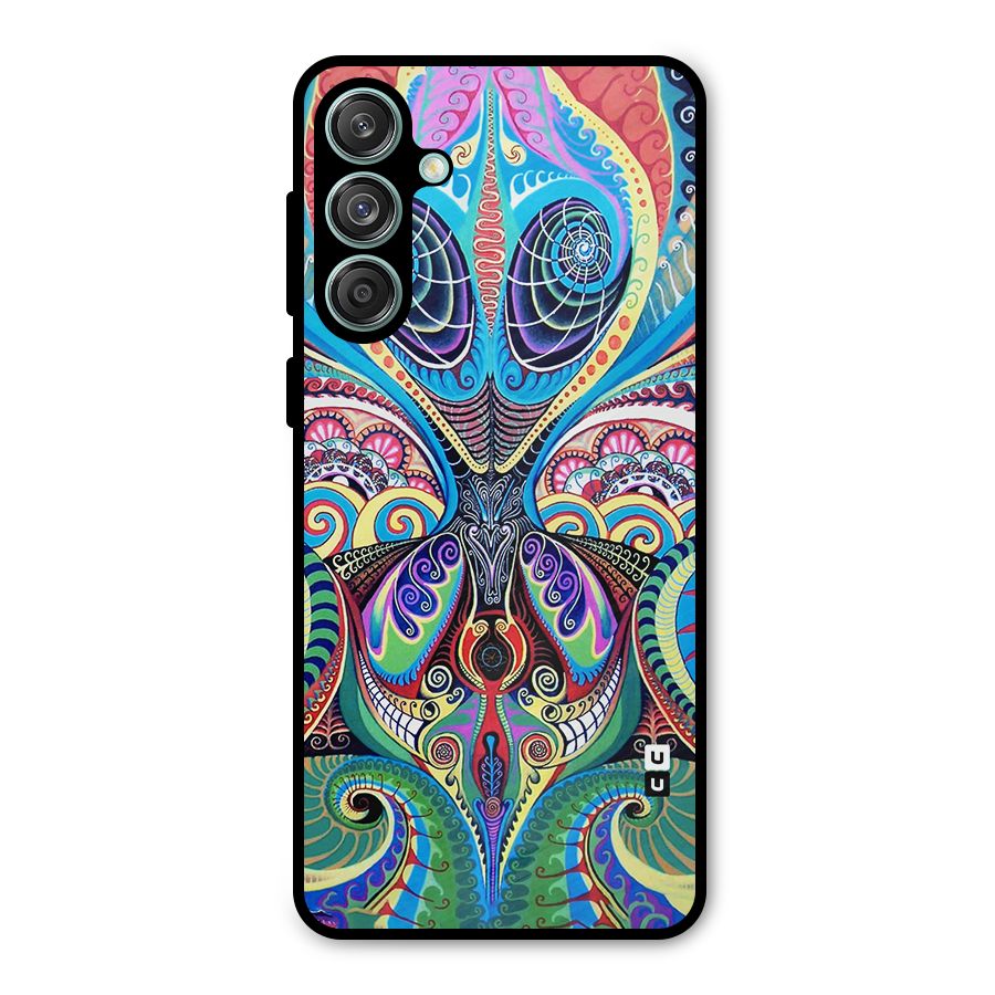 Alien Psychedelic Art Metal Back Case for Galaxy M55 5G