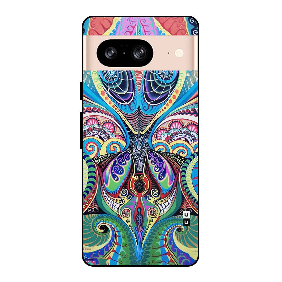 Alien Psychedelic Art Metal Back Case for Google Pixel 8