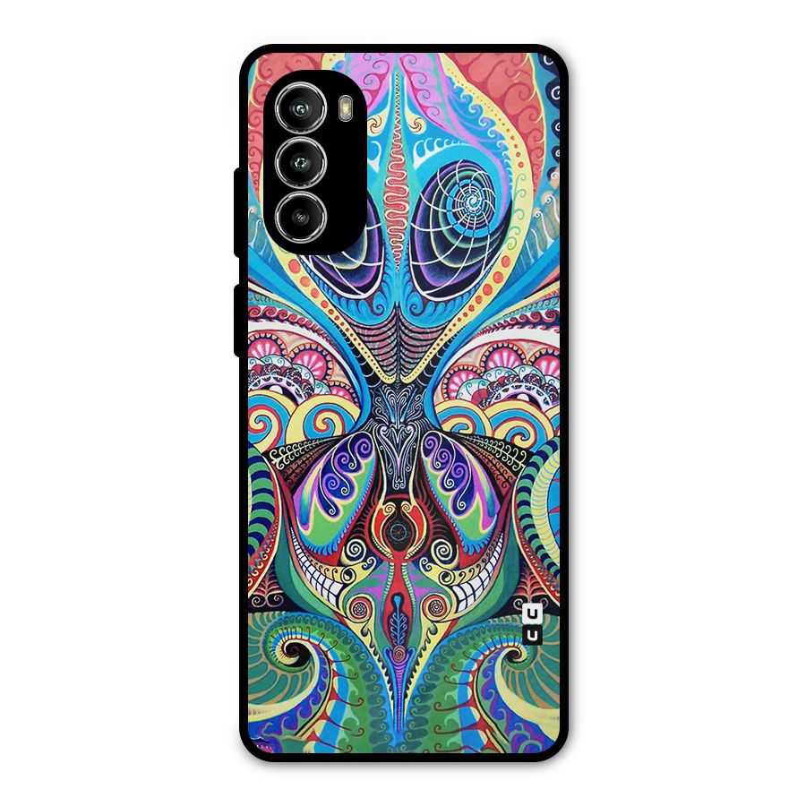 Alien Psychedelic Art Metal Back Case for Moto G52