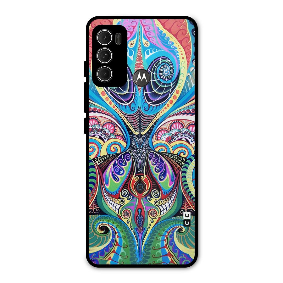 Alien Psychedelic Art Metal Back Case for Moto G60
