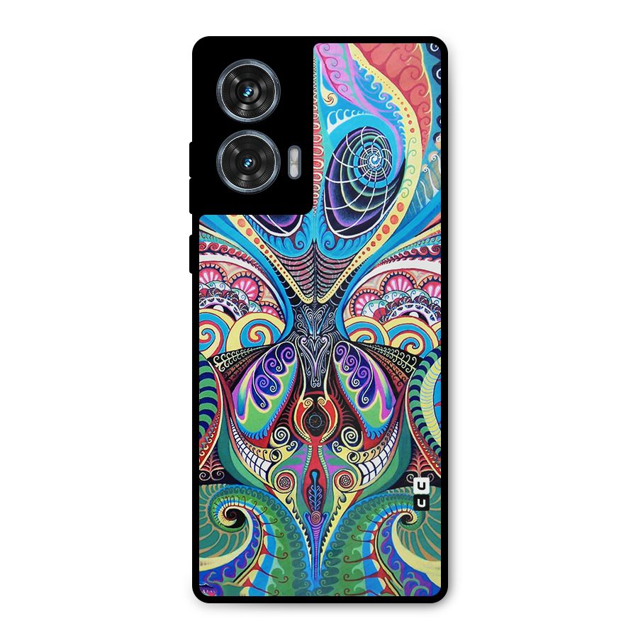 Alien Psychedelic Art Metal Back Case for Motorola Edge 50 Fusion