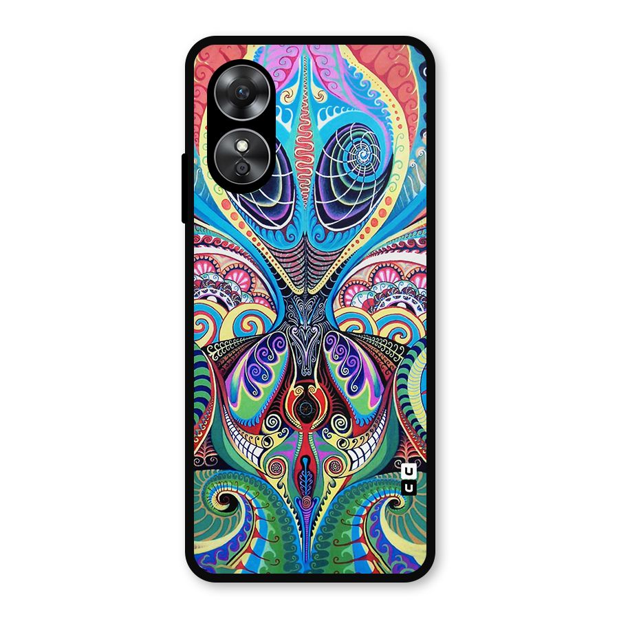 Alien Psychedelic Art Metal Back Case for Oppo A17