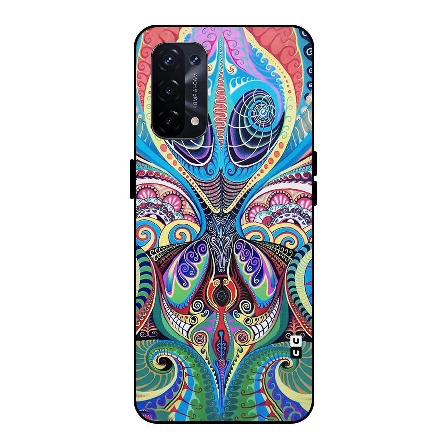 Alien Psychedelic Art Metal Back Case for Oppo A74 5G