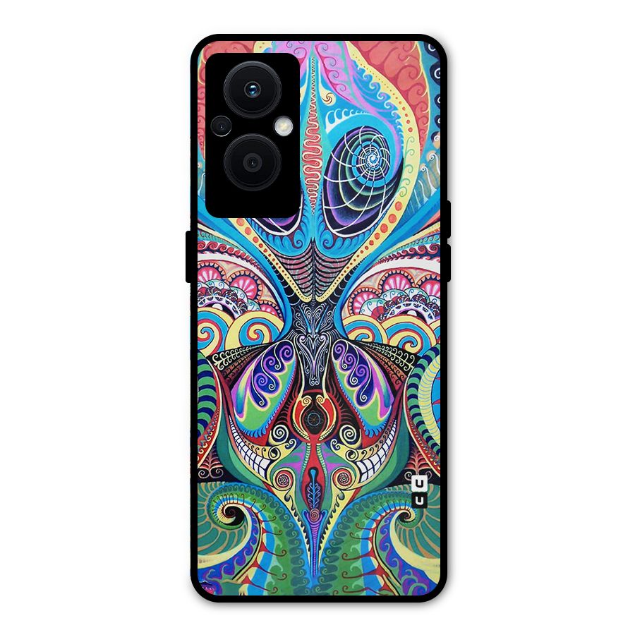 Alien Psychedelic Art Metal Back Case for Oppo F21 Pro 5G