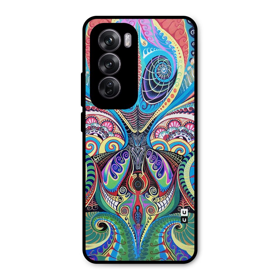 Alien Psychedelic Art Metal Back Case for Oppo Reno12 Pro