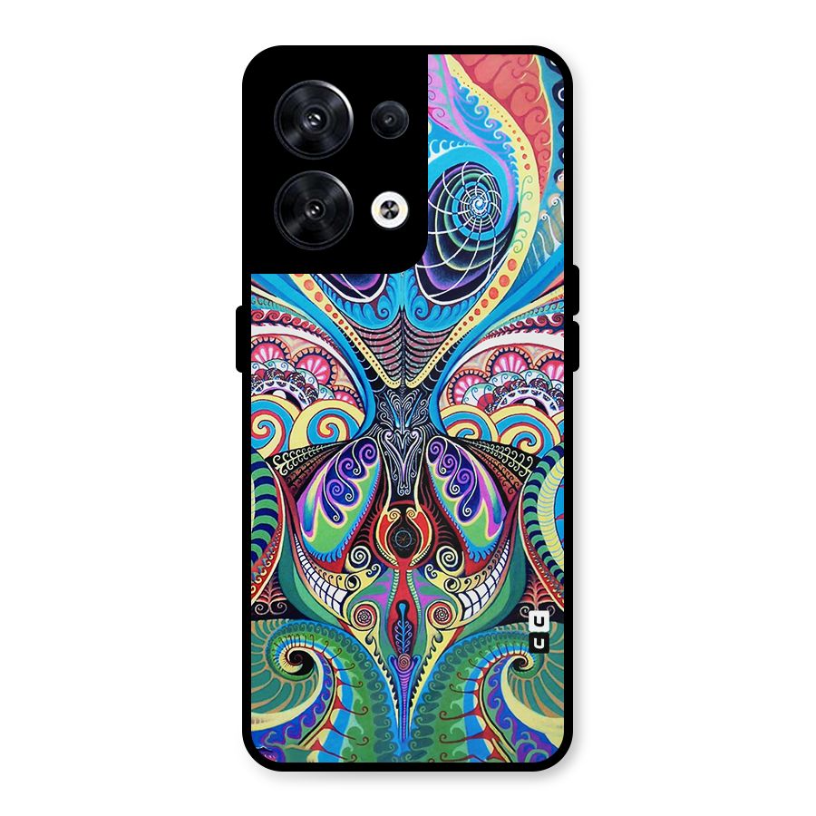 Alien Psychedelic Art Metal Back Case for Oppo Reno8 5G