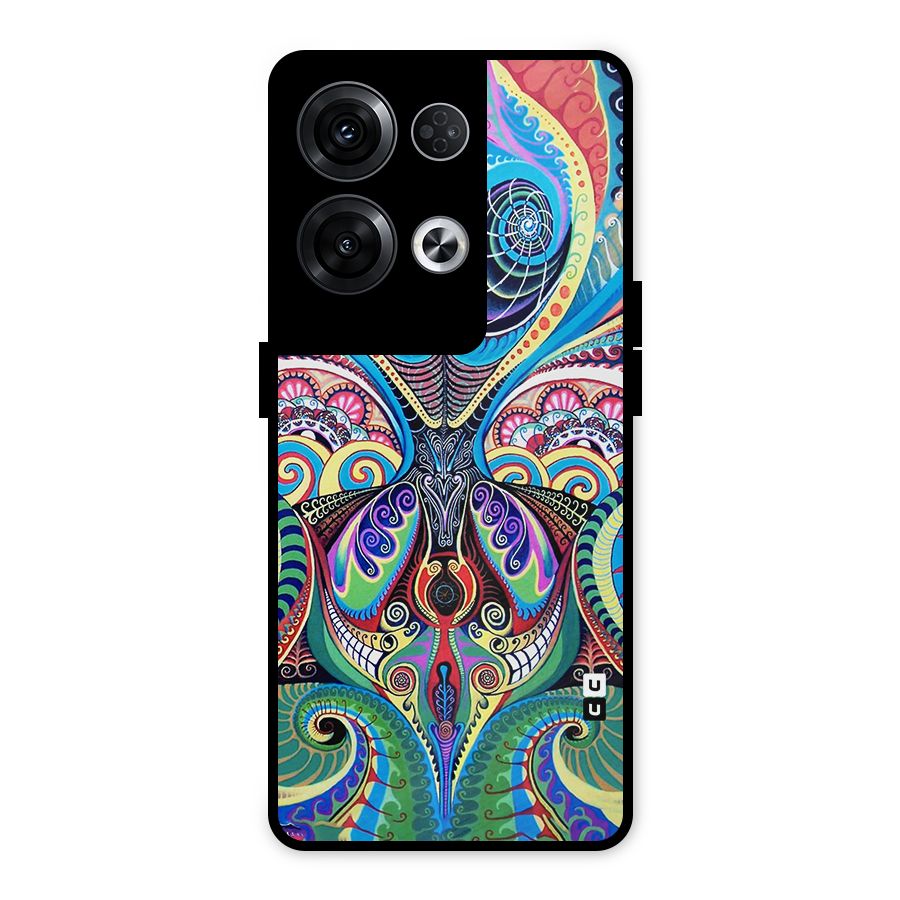 Alien Psychedelic Art Metal Back Case for Oppo Reno8 Pro 5G