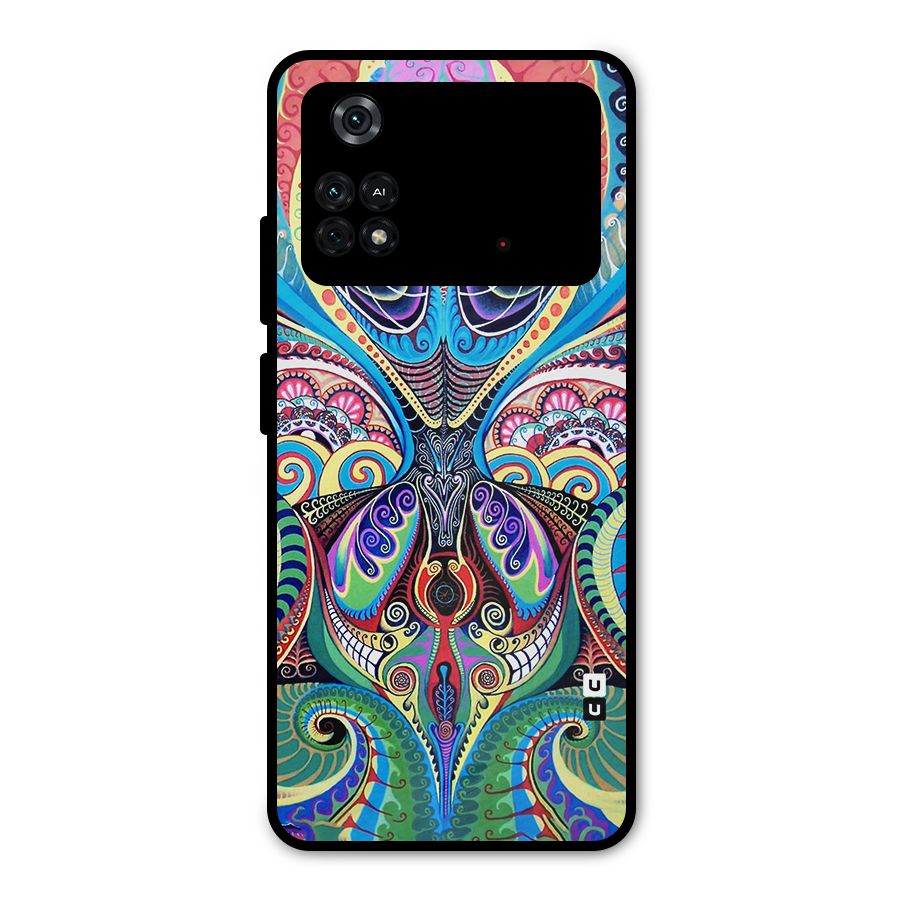Alien Psychedelic Art Metal Back Case for Poco M4 Pro 4G