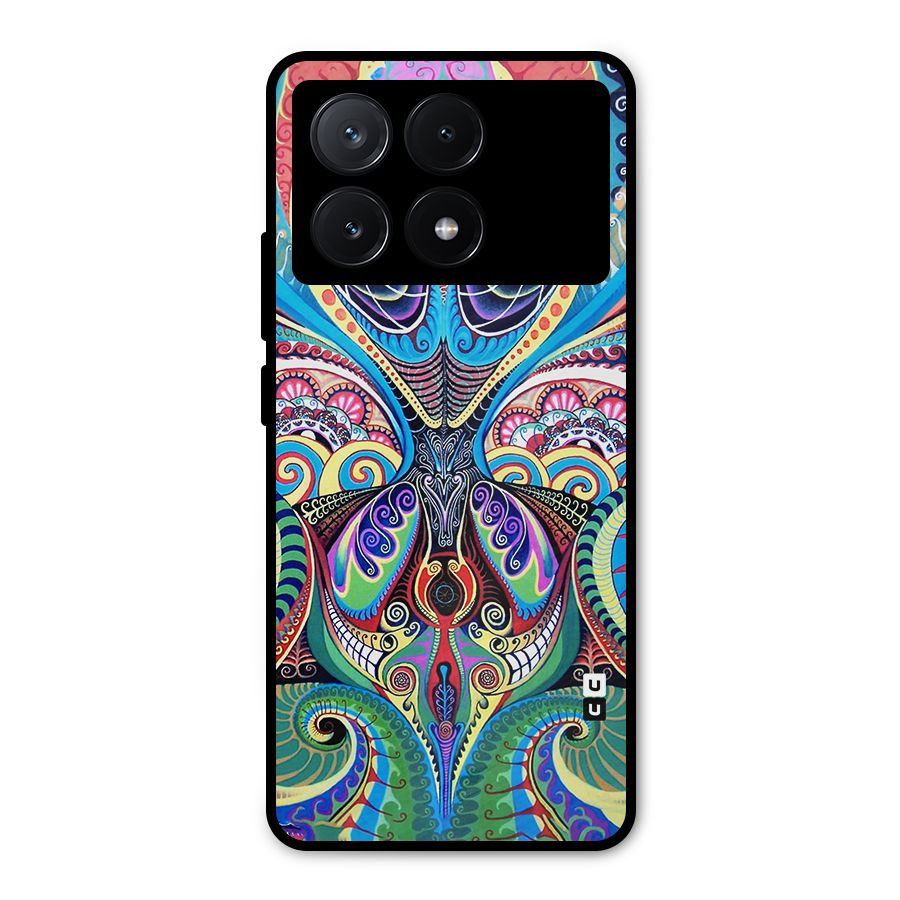 Alien Psychedelic Art Metal Back Case for Poco X6 Pro