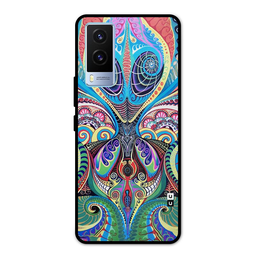 Alien Psychedelic Art Metal Back Case for Vivo V21e 5G