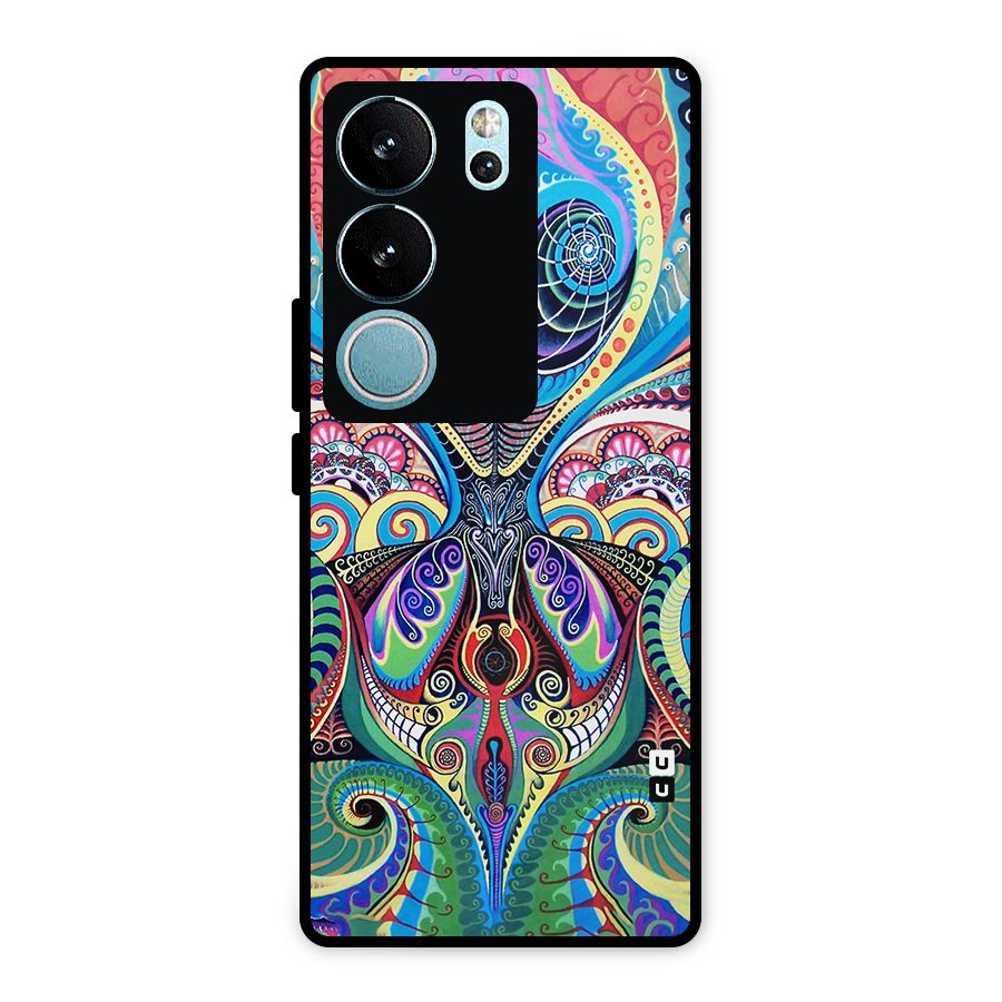 Alien Psychedelic Art Metal Back Case for Vivo V29 Pro