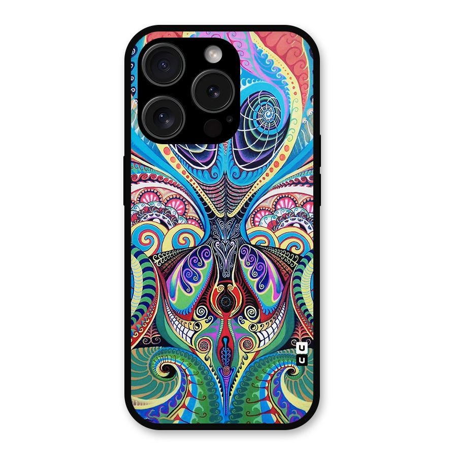 Alien Psychedelic Art Metal Back Case for iPhone 15 Pro