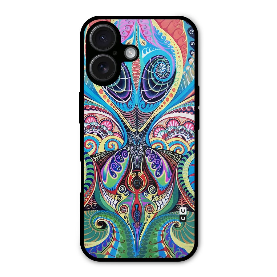 Alien Psychedelic Art Metal Back Case for iPhone 16