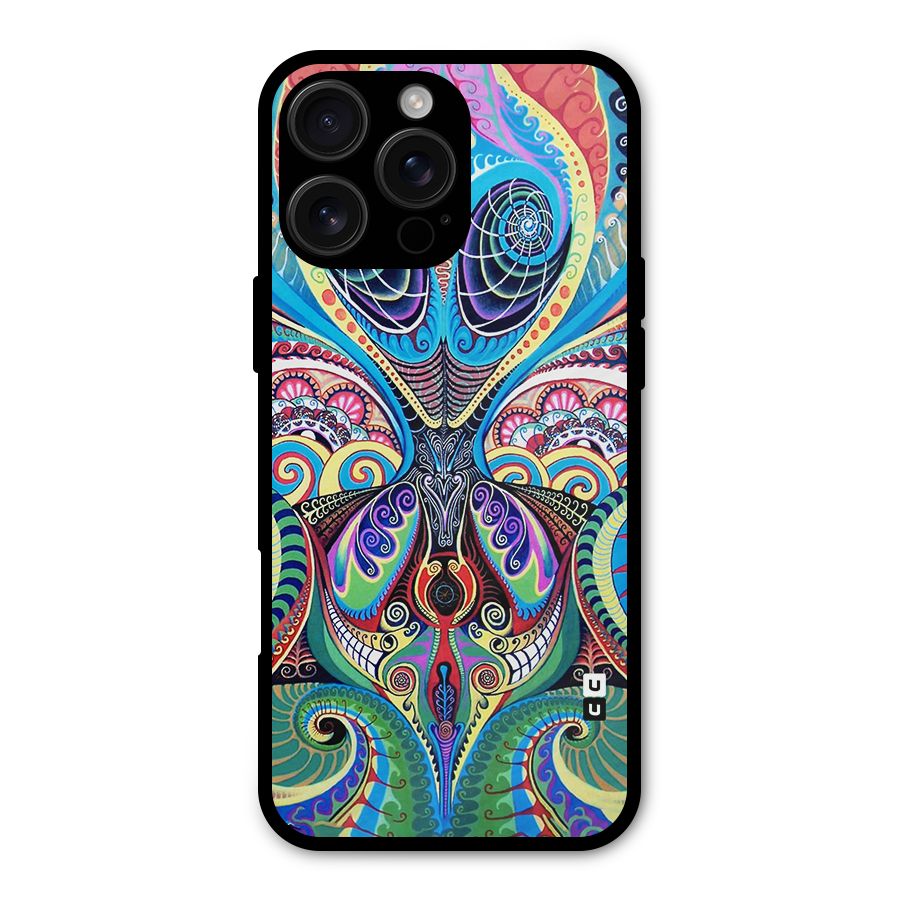 Alien Psychedelic Art Metal Back Case for iPhone 16 Pro Max